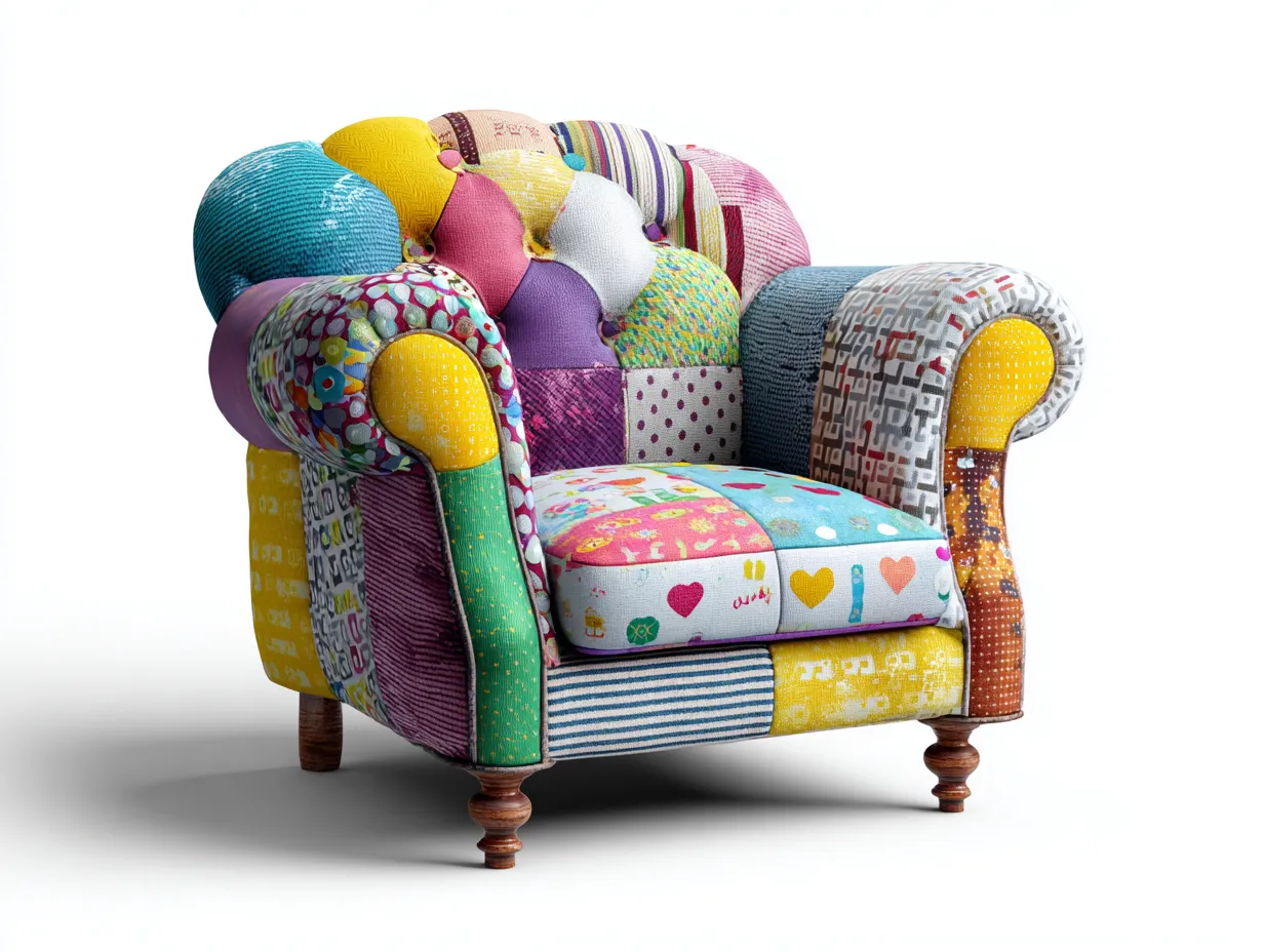 Poltrona-tessuto-94x88x90 cm-multicolore-stile decorativo-Luxemyloft