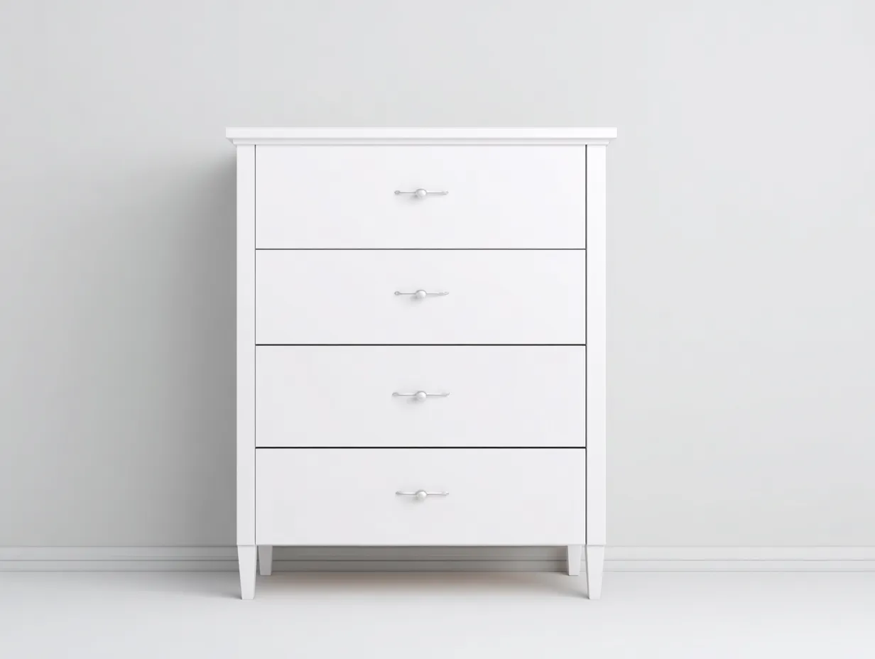 Cassettiera-Legno-95x46x102 cm-Bianco-Stile classico-Dengetshop