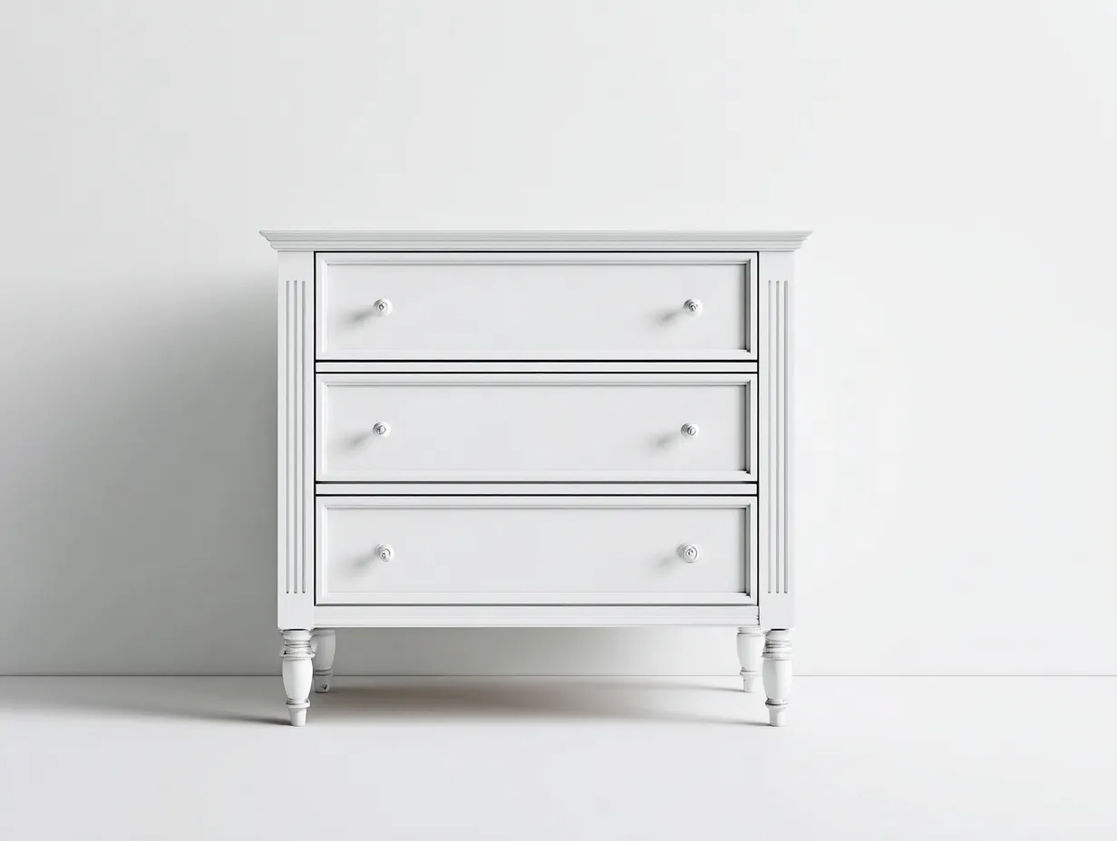 Cassettiera-Legno-100x47x88 cm-Bianco-Stile classico-Dengetshop