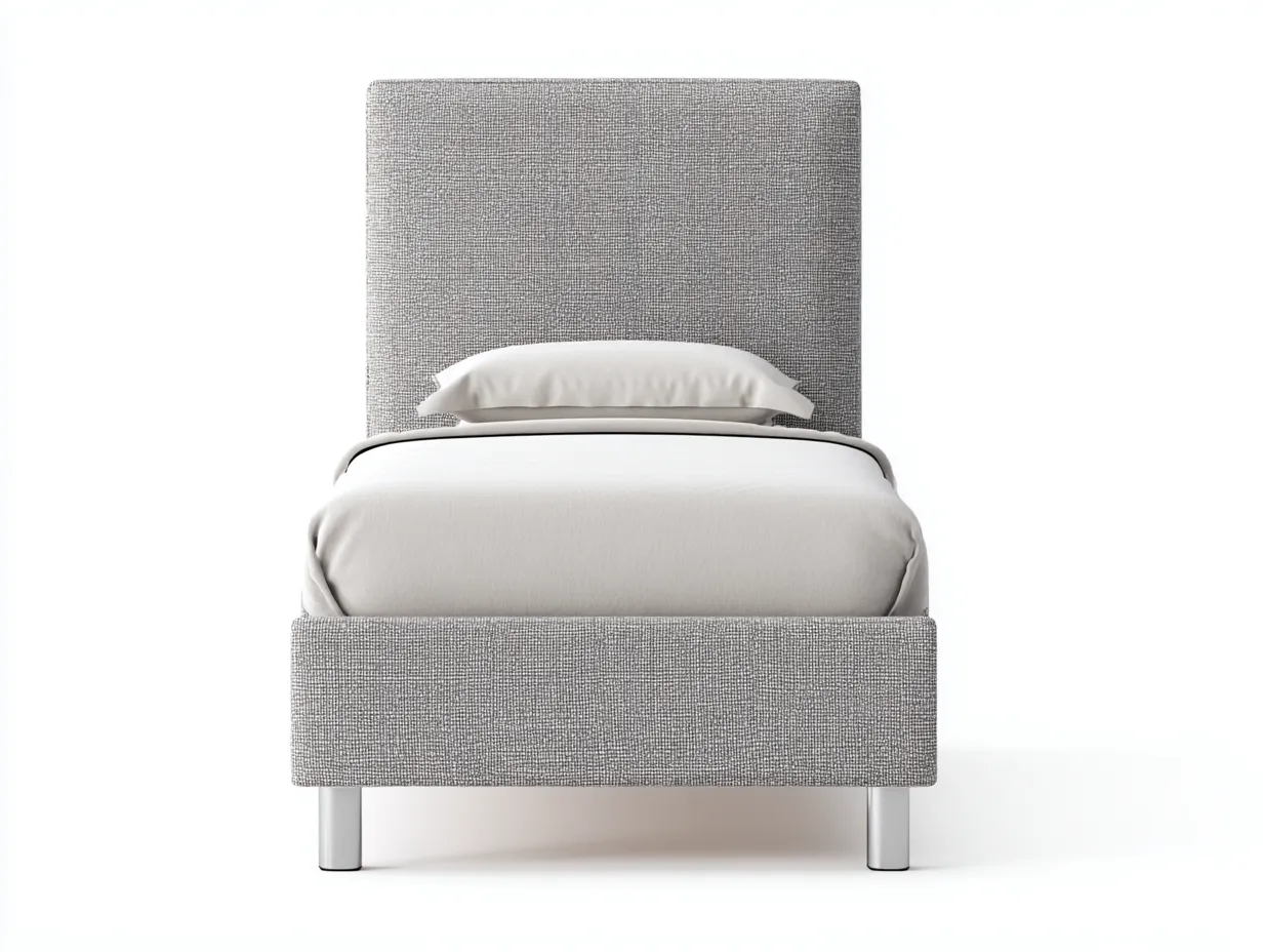 Letto singolo-Tessuto-200x90x100 cm-Grigio-Stile moderno-Dengetshop
