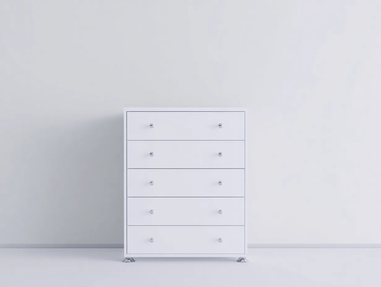 Cassettiera-Legno-80x42x110 cm-Bianco-Stile moderno-Dengetshop