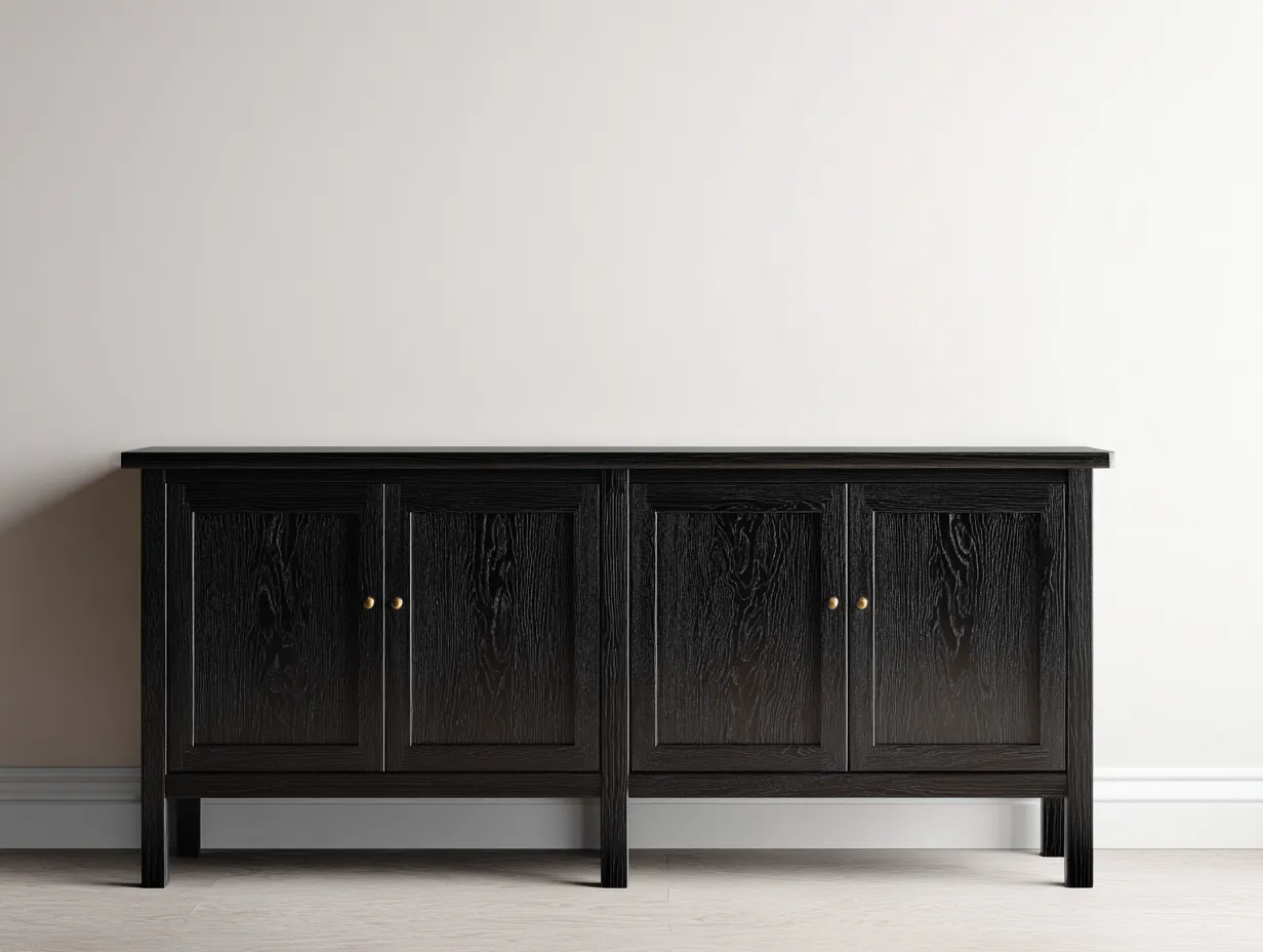 Mobile ingresso - Legno - 200x44x80 cm - Nero - Stile moderno-Dengetshop