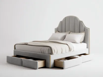 Lit double tapissé en tissu 200x160x120 cm - gris clair - style moderne pour chambre-Pinegetyard