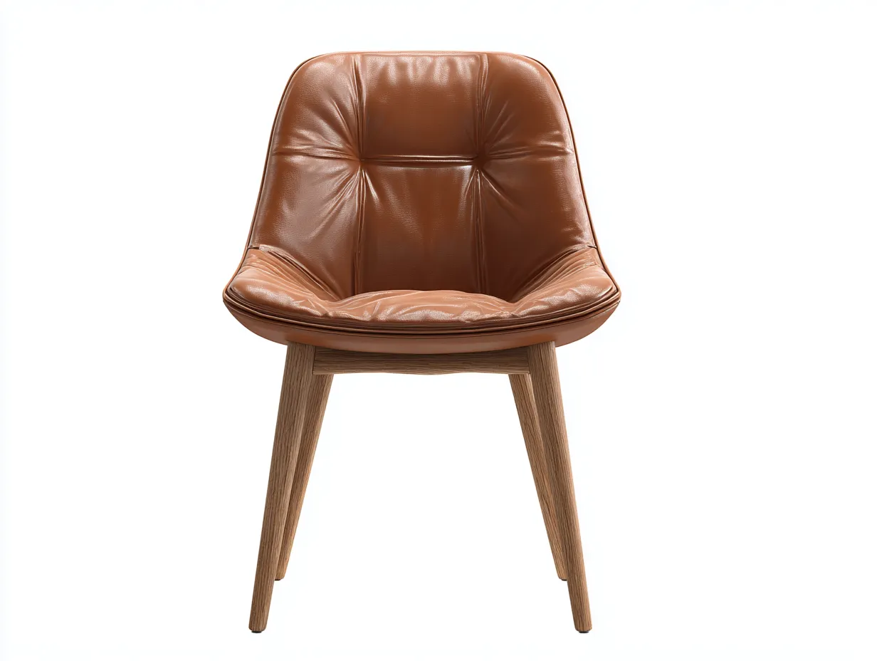 Chaise de salle à manger 56x54x78 cm - revêtement effet cuir marron - structure bois - usage salle à manger - design contemporain-Pinegetyard