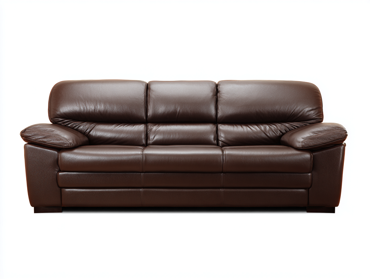 Canapé 3 places en cuir 220x95x85 cm - marron - style moderne pour salon-Pinegetyard