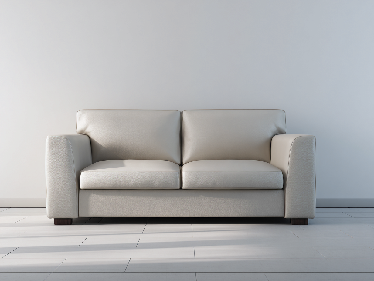 Canapé 2 places en cuir véritable 180x88x82 cm - Beige clair - Design contemporain-Pinegetyard