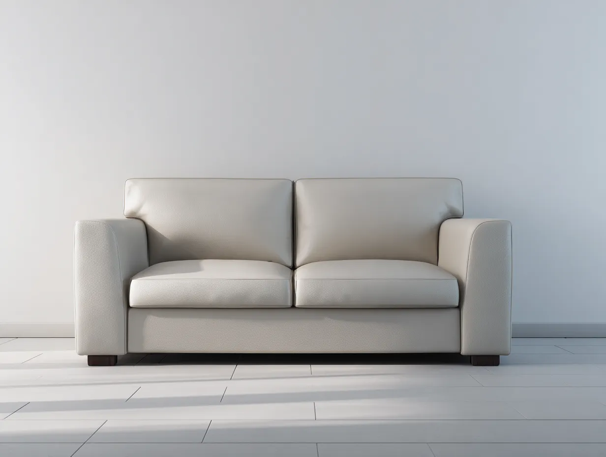 Canapé 2 places en cuir véritable 180x88x82 cm - Beige clair - Design contemporain-Pinegetyard