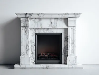 Cheminée électrique en marbre 120x40x110 cm - blanc - style classique pour intérieur-Pinegetyard