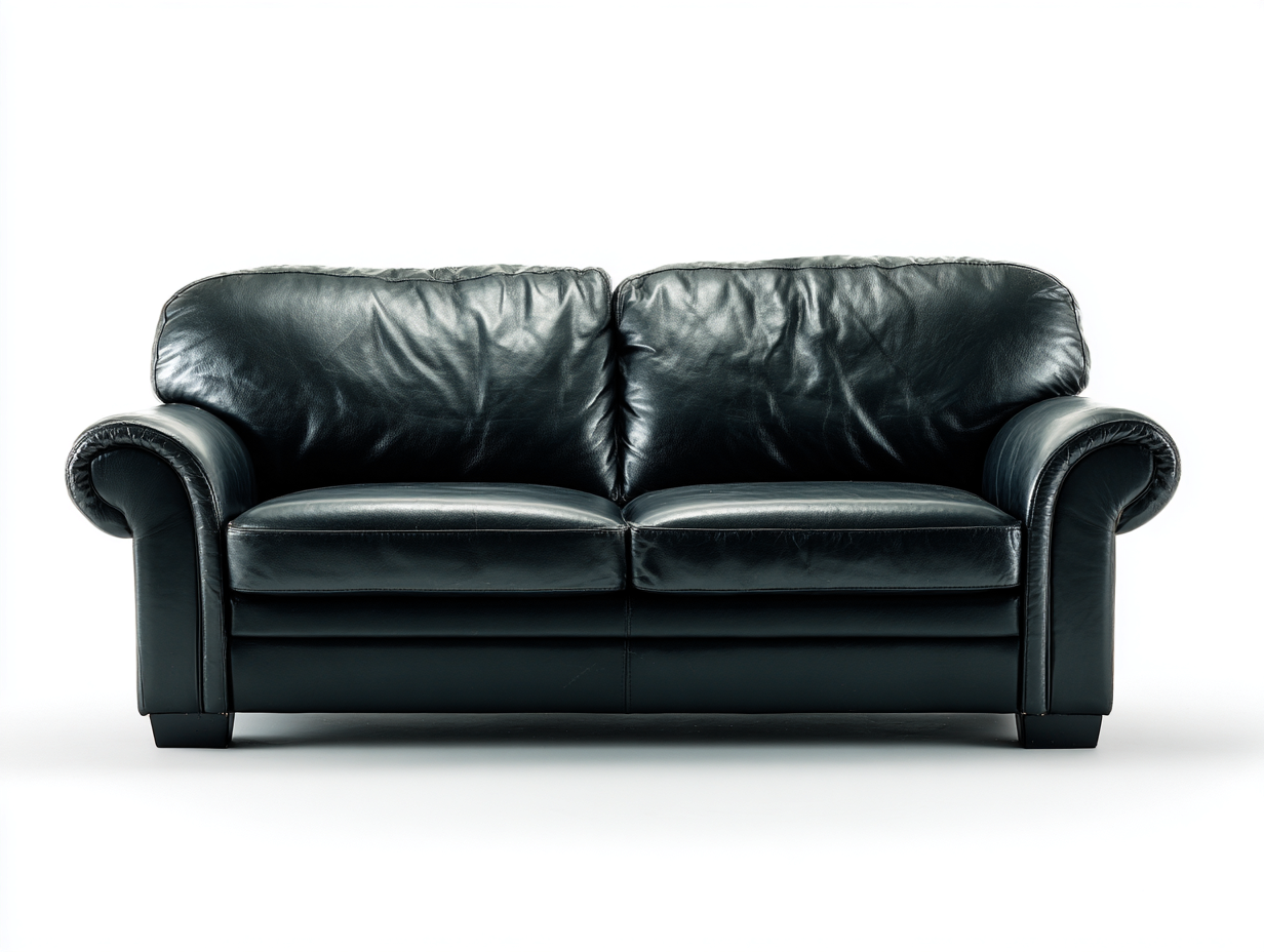 Canapé 2 places en cuir véritable 185x90x85 cm - Noir - Style classique-Pinegetyard