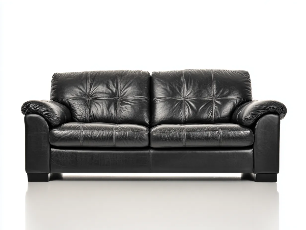 Canapé 2 places en cuir 190x95x85 cm - noir - design classique pour salon-Pinegetyard