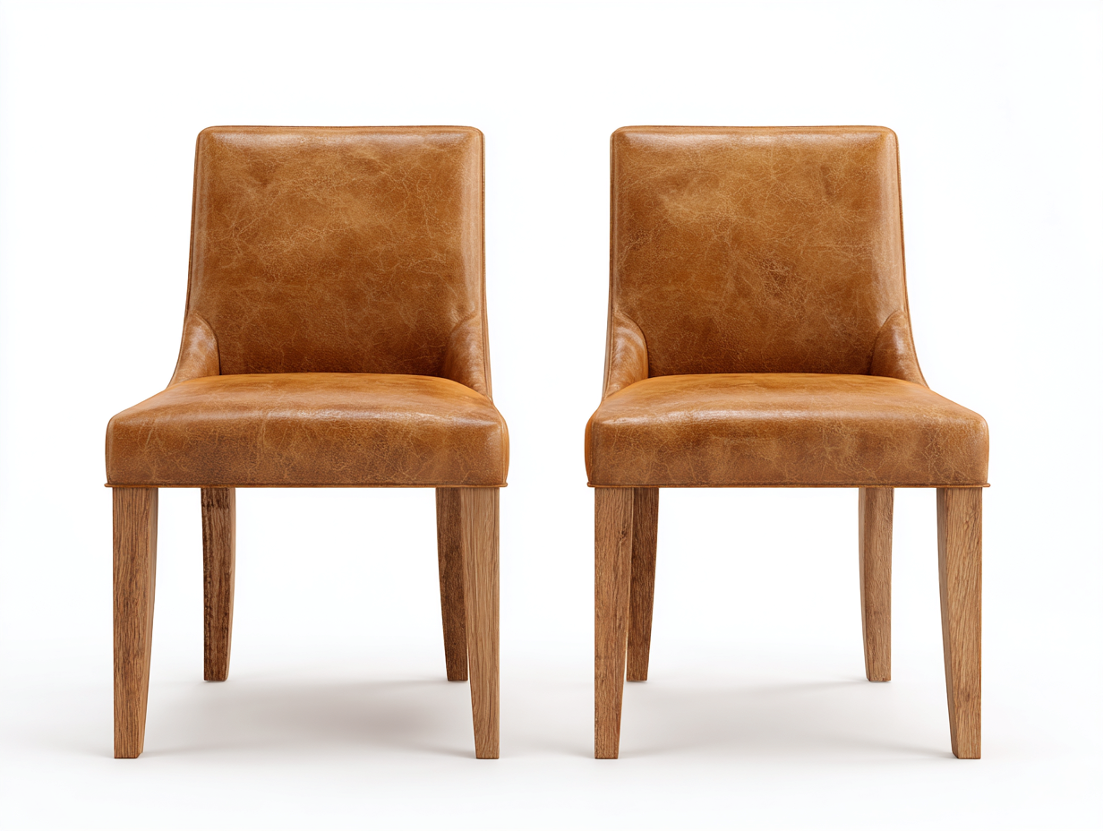 Chaise de salle à manger en cuir synthétique 45x55x85 cm - marron - style contemporain-Pinegetyard