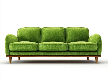 Canapé 3 places en tissu 210x88x82 cm - vert - style contemporain pour salon-Luxegetden
