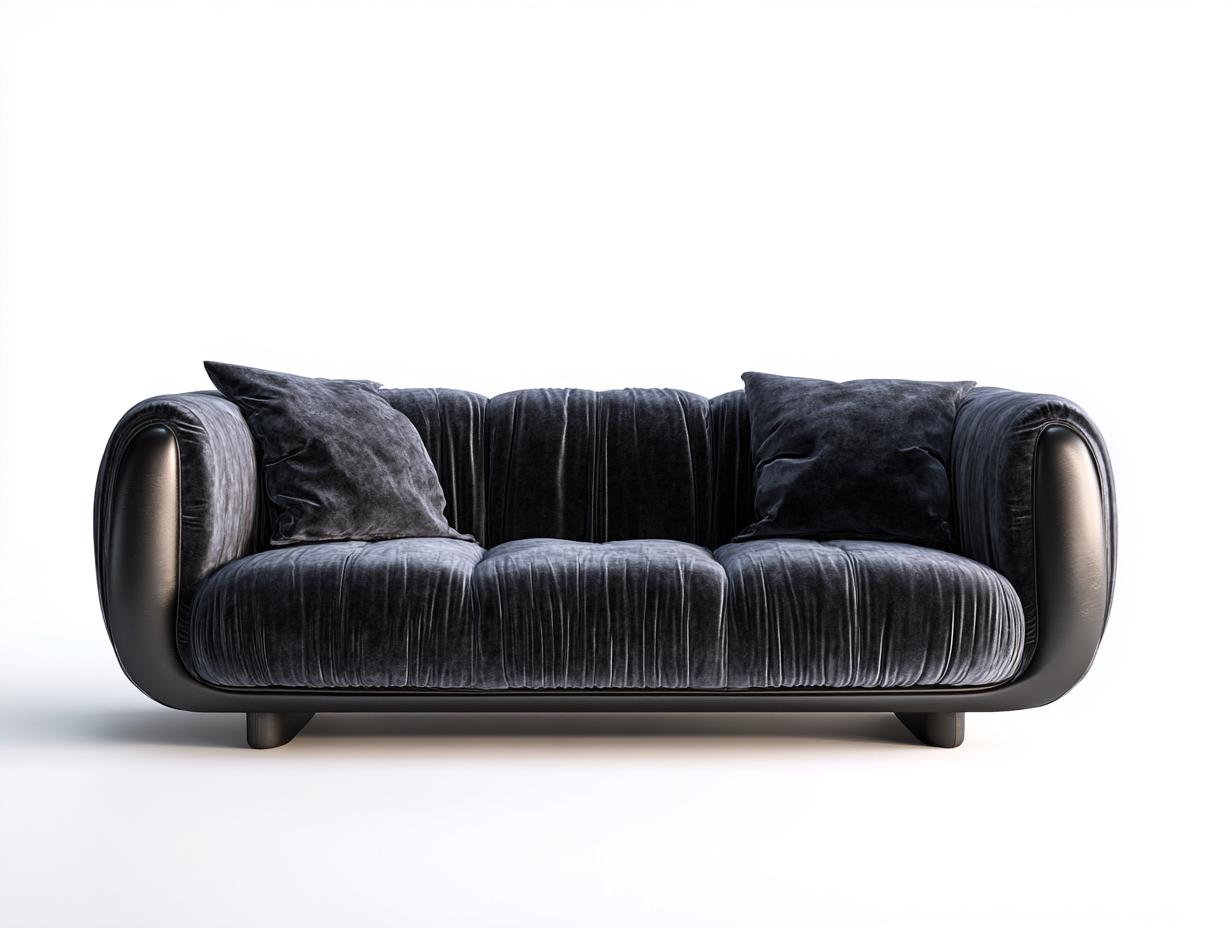 Canapé 3 places en tissu 205x92x78 cm - gris foncé - design contemporain pour salon-Luxegetden