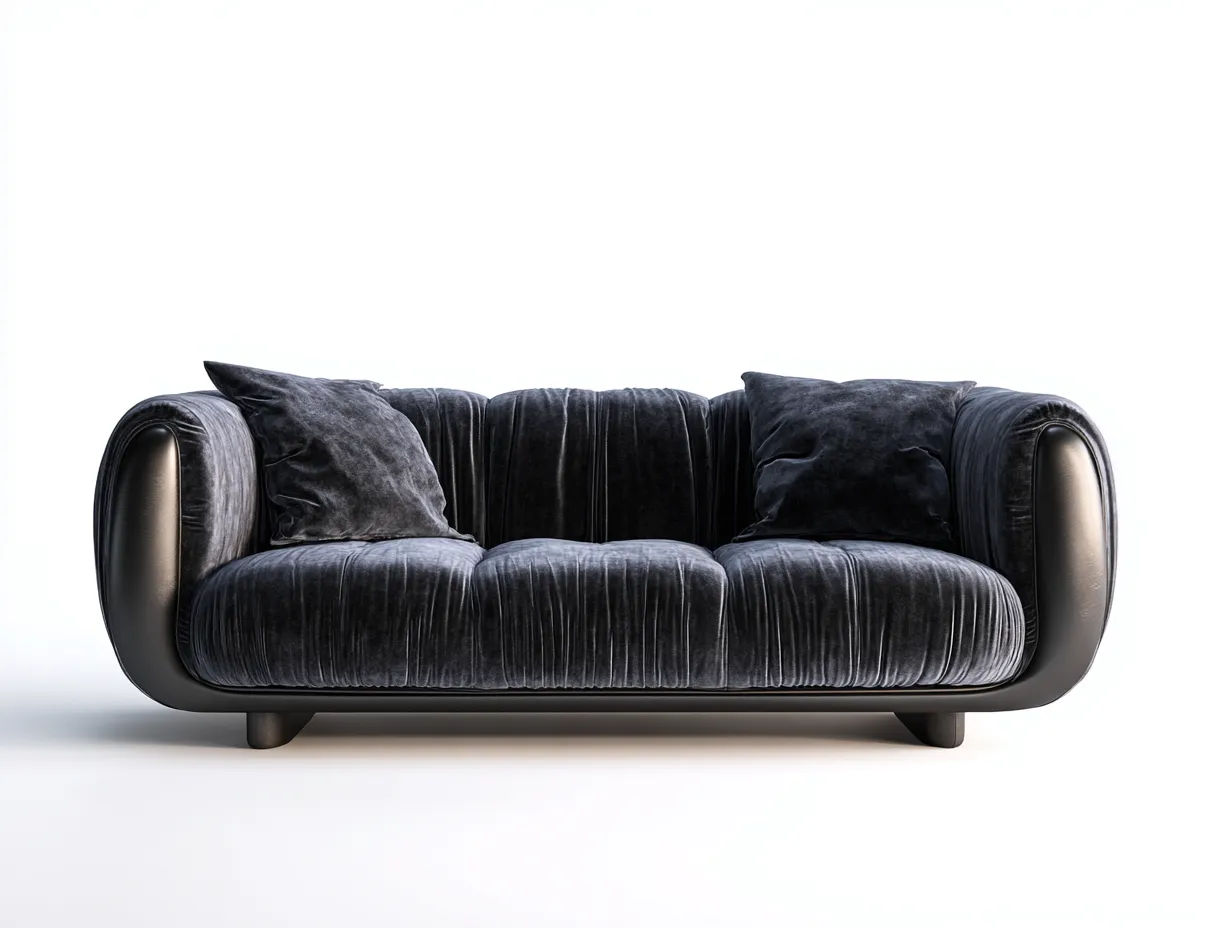 Canapé 3 places en tissu 205x92x78 cm - gris foncé - design contemporain pour salon-Luxegetden