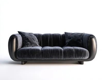 Canapé 3 places en tissu 205x92x78 cm - gris foncé - design contemporain pour salon-Luxegetden