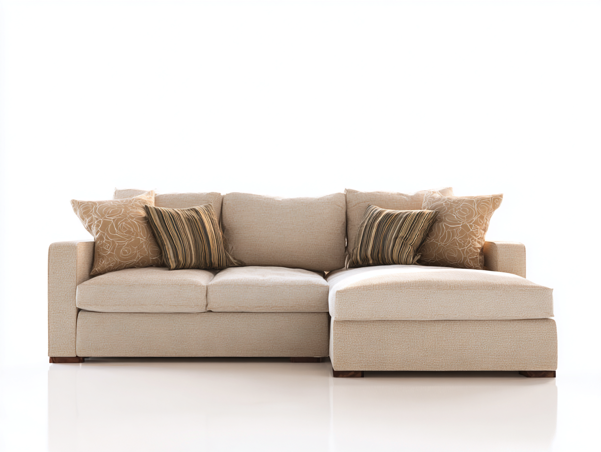 Canapé d'angle en tissu 255x160x82 cm - beige - style contemporain pour salon-Luxegetden