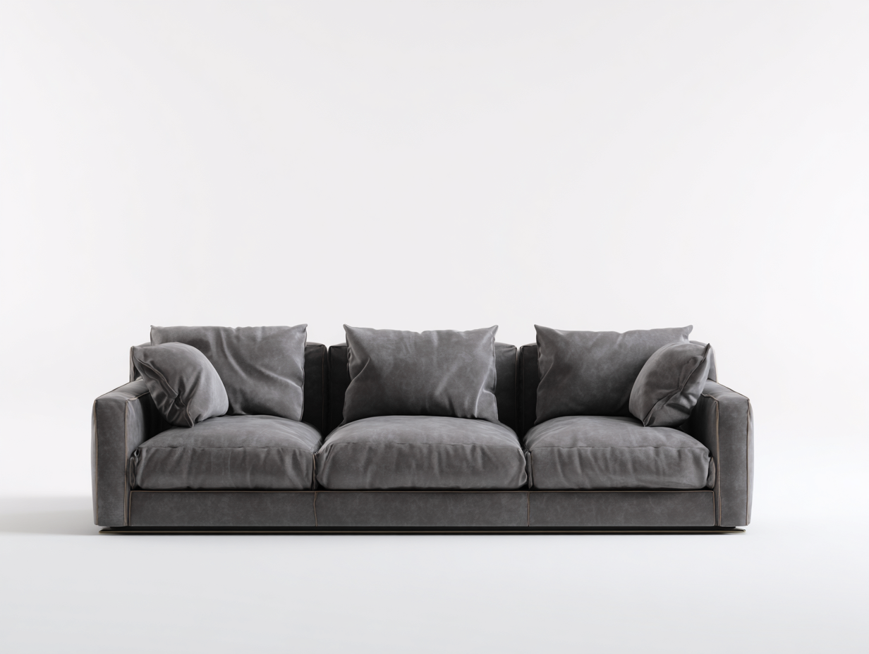 Canapé 3 places en tissu 225x95x80 cm - gris foncé - design contemporain pour salon-Luxegetden