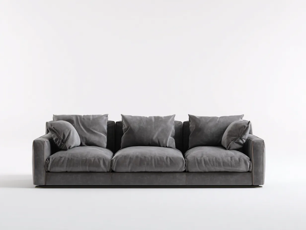 Canapé 3 places en tissu 225x95x80 cm - gris foncé - design contemporain pour salon-Luxegetden