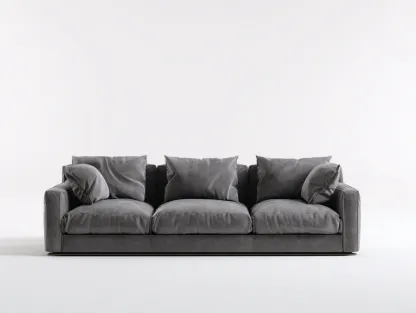 Canapé 3 places en tissu 225x95x80 cm - gris foncé - design contemporain pour salon-Luxegetden