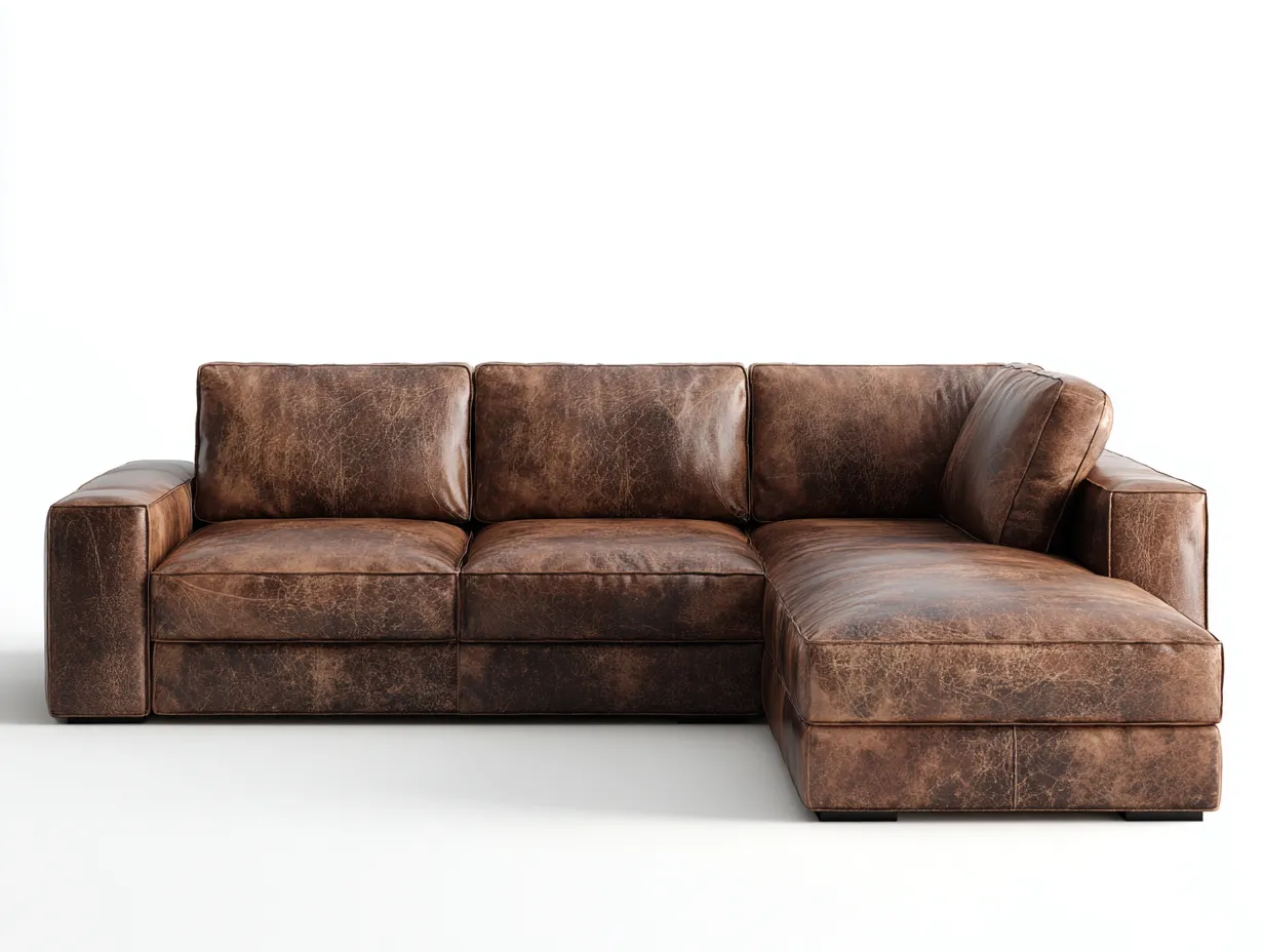 Canapé d'angle en cuir 270x165x82 cm - marron - design contemporain pour salon-Luxegetden