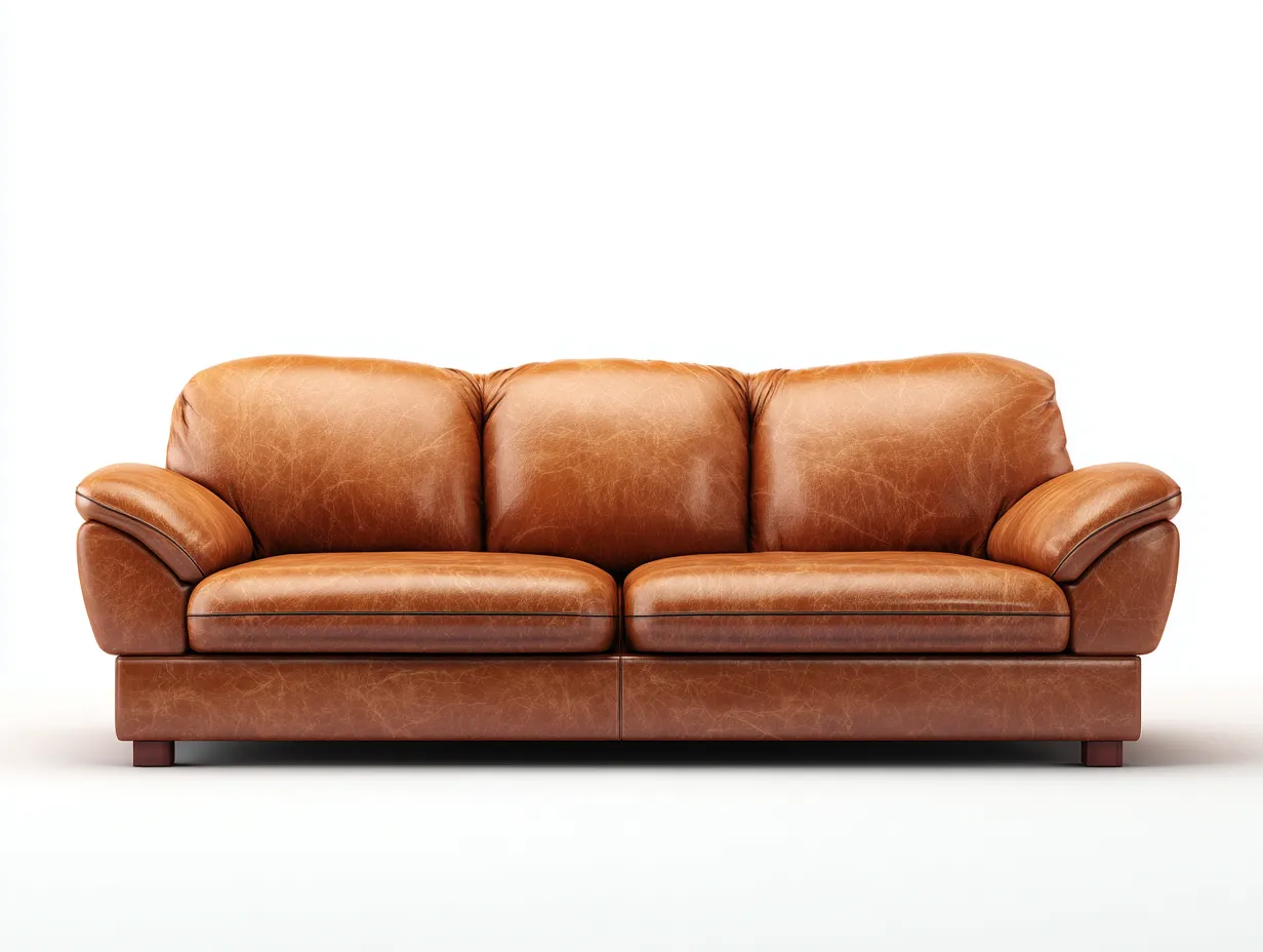 3 Sitzer Sofas-Leder-224x95x86 cm-Braun-Klassisch-Nestgobase