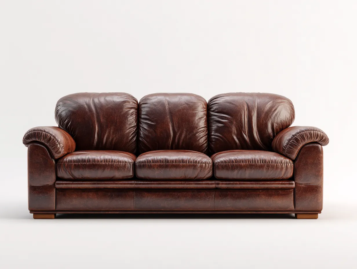 3 Sitzer Sofas-Leder-234x99x88 cm-Braun-Klassisch-Nestgobase