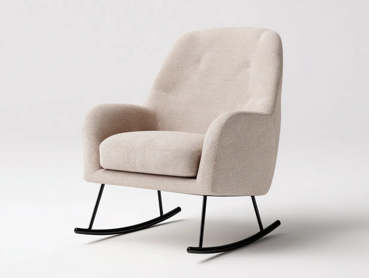 Schaukelstühle-Stoff-Metall-88x78x104 cm-Beige-Zeitgemäßes Design-Nestgobase