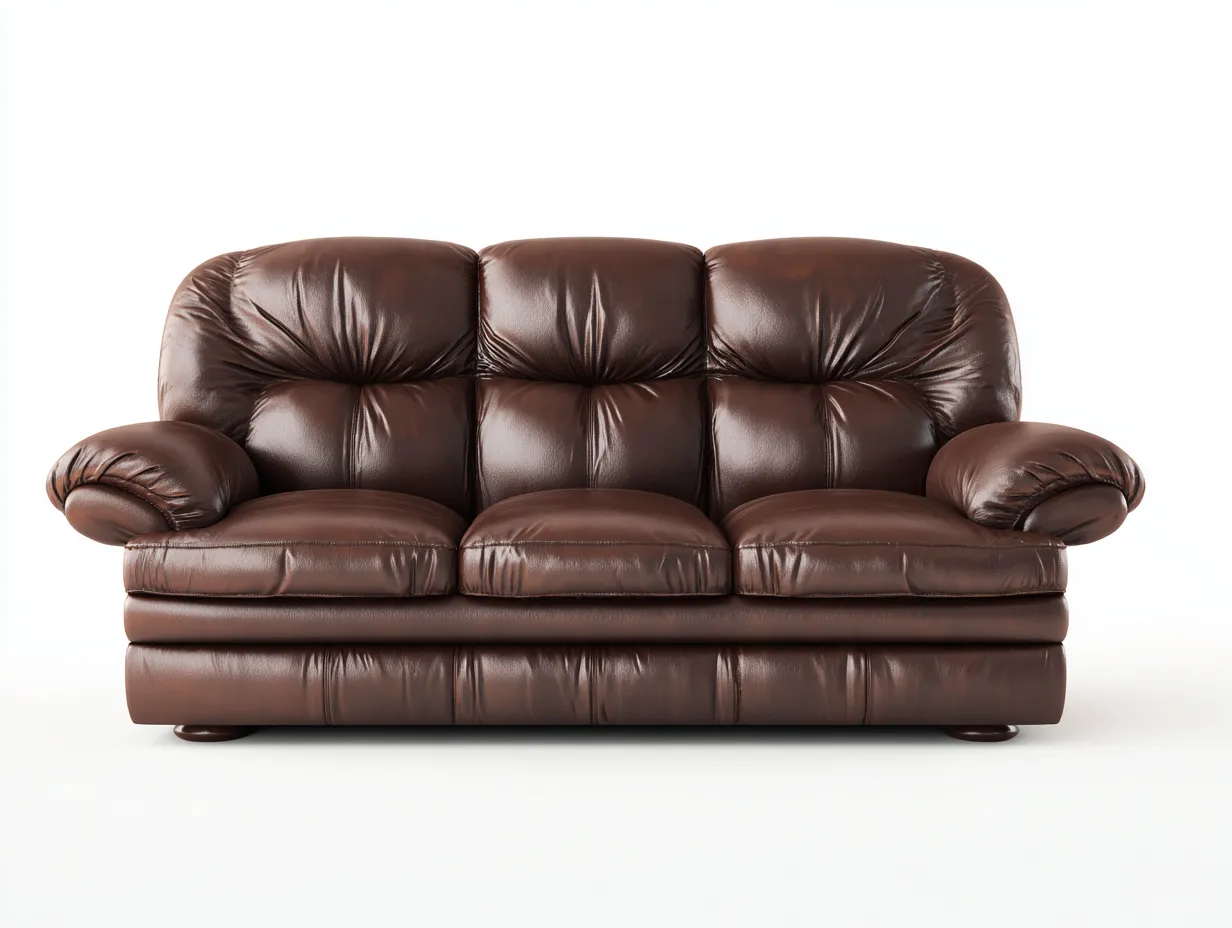 3 Sitzer Sofas-Leder-230x98x90 cm-Braun-Klassisch-Nestgobase