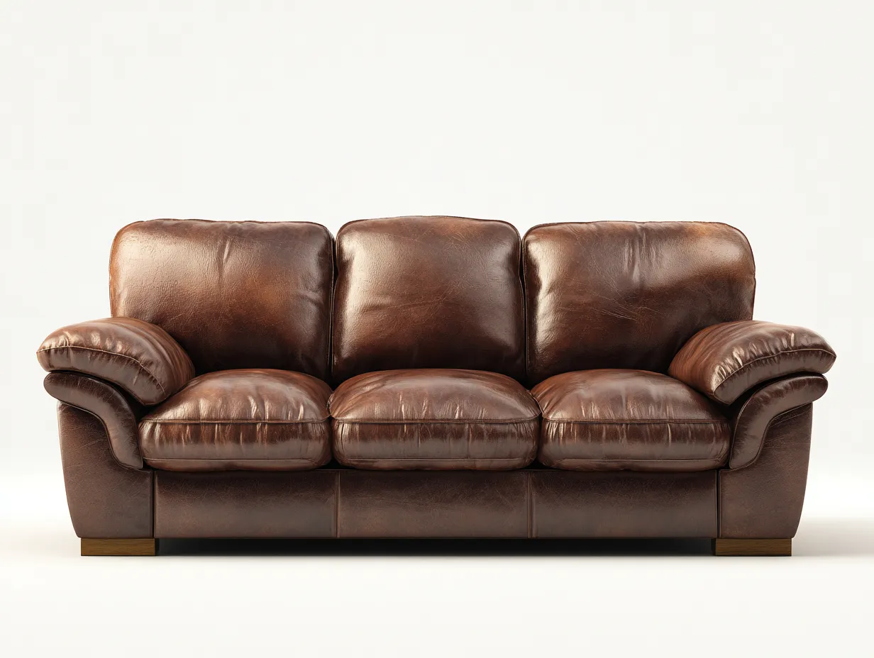 3 Sitzer Sofas-Leder-227x96x87 cm-Braun-Klassisch-Nestgobase