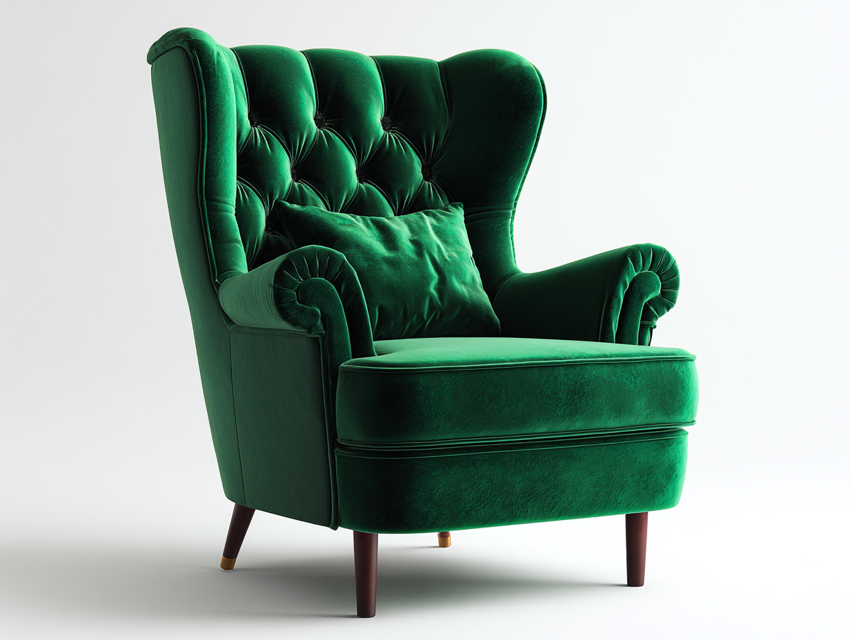 Fauteuil en velours capitonné 92x88x104 cm - vert foncé - adapté au salon - style classique-Nookupnest