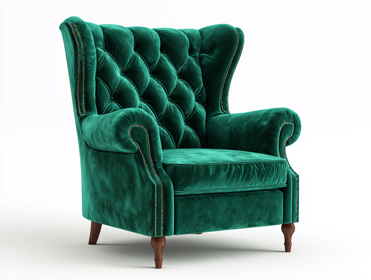 Fauteuil en velours capitonné 92x88x104 cm - vert foncé - adapté au salon - style classique-Nookupnest