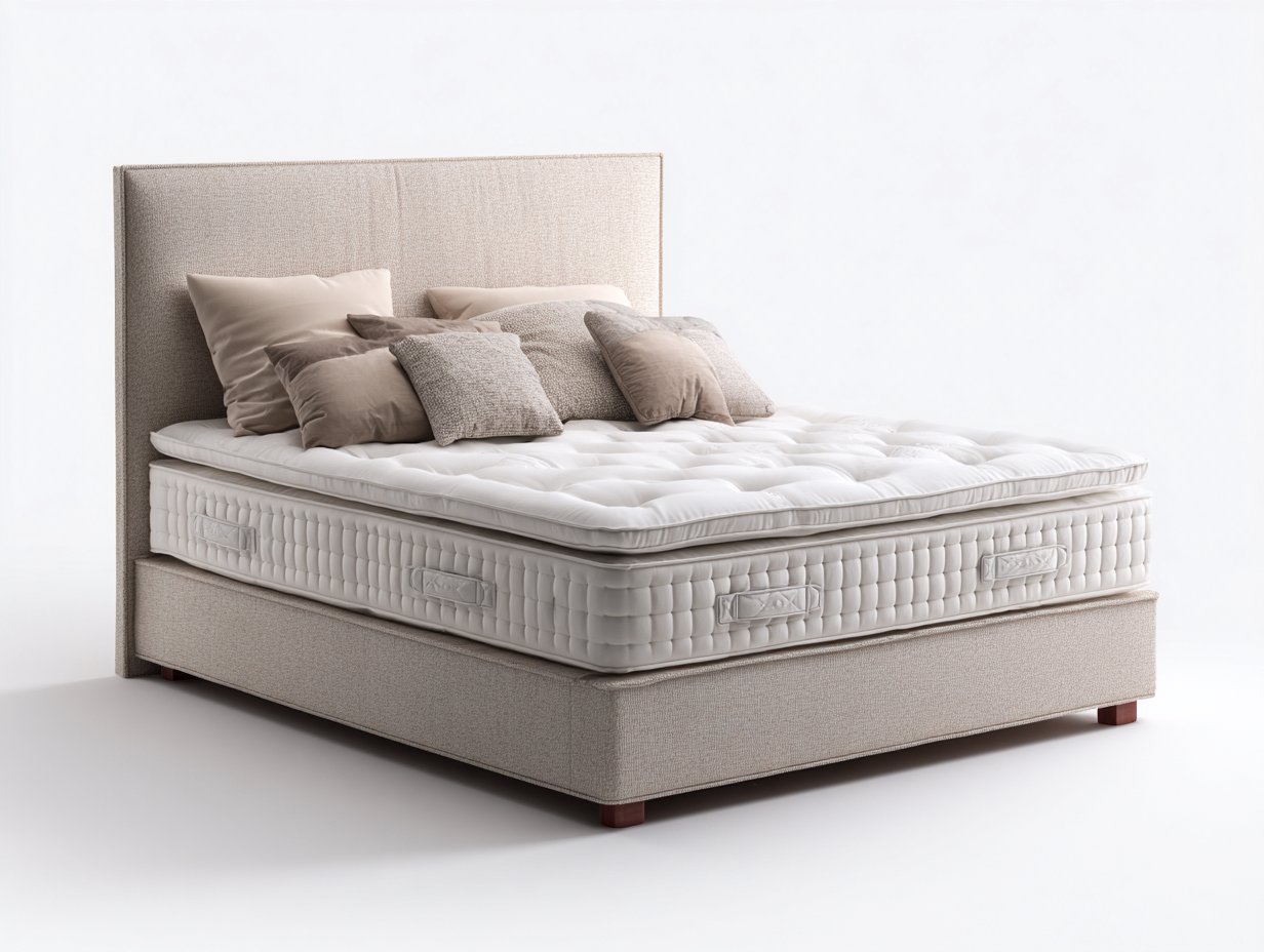 Lit double tapissé avec tête de lit droite 200x160x112 cm - beige - style contemporain élégant-Nookupnest