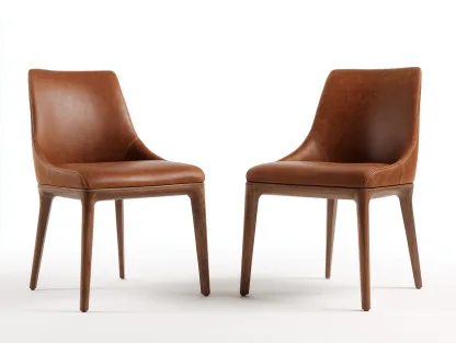 Chaise de salle à manger revêtement effet cuir 53x54x83 cm - marron - lignes épurées-Nookuply