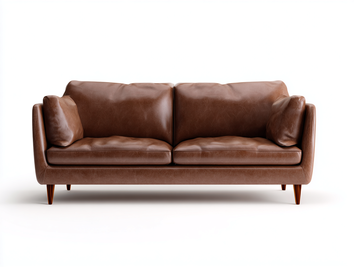 Canapé 2 places en cuir véritable 182x90x80 cm - marron - style chaleureux pour salon-Nookuply