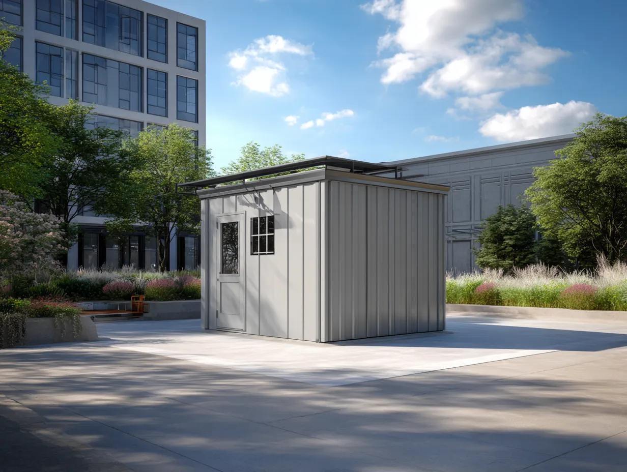 Abri de jardin en acier galvanisé 200x200x210 cm - gris clair - rangement extérieur design moderne-Nookuply