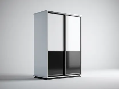 Armoire à portes coulissantes en bois et verre 120x60x200 cm - noir - blanc - rangement chambre - design moderne-Nookuply