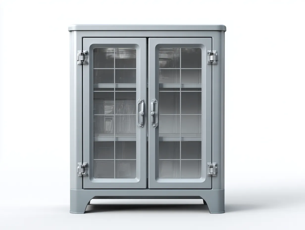 Vetrina - plastica-vetro - 88x44x105 cm - Grigio chiaro - Stile moderno-Cottauppad