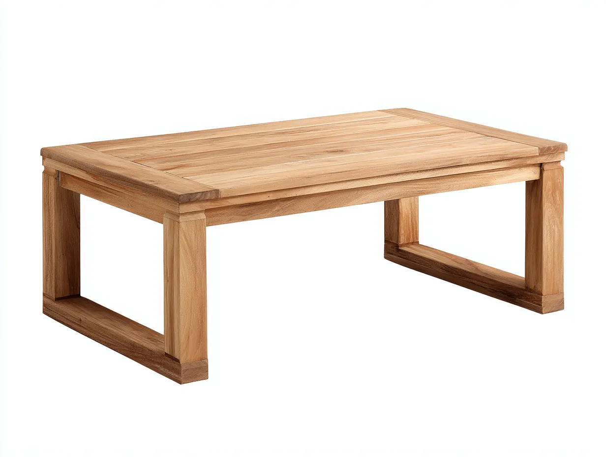 Tavolo da giardino-Legno massello-120x60x40 cm-Naturale-Stile essenziale-Cottauppad