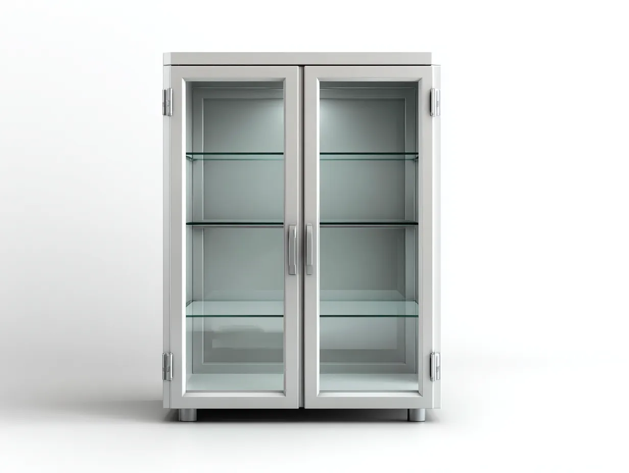 Vetrina - metallo-vetro - 85x42x175 cm - Bianco - Design moderno-Cottauppad