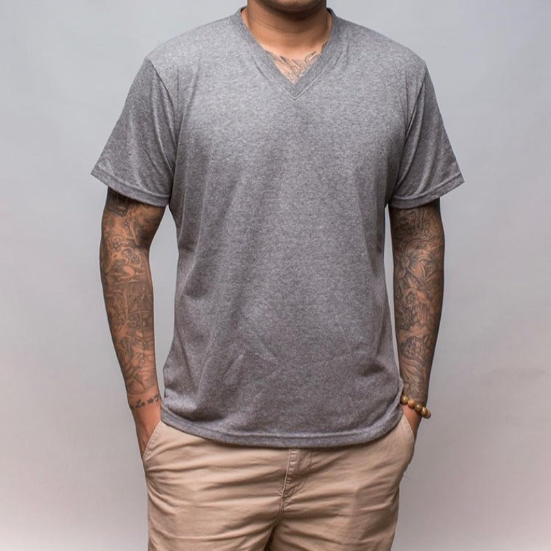 Earth V-Neck T-Shirt, Gray - Hamilton Perkins Collection