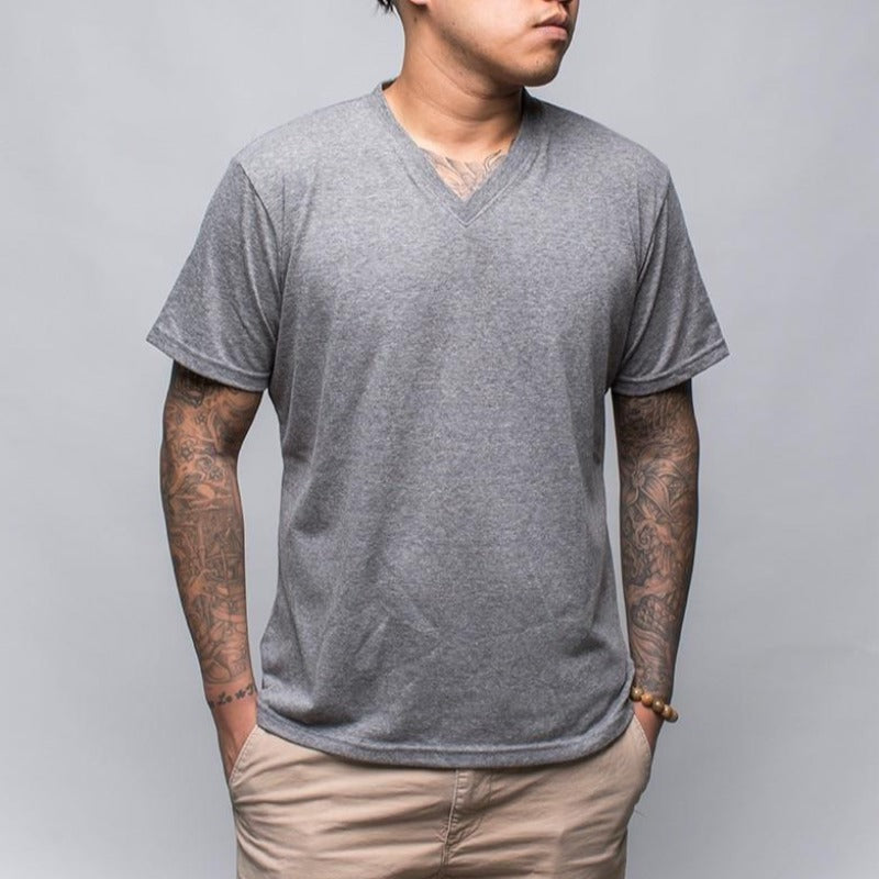 Earth V-Neck T-Shirt, Gray - Hamilton Perkins Collection