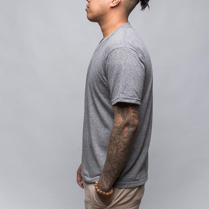 Earth V-Neck T-Shirt, Gray - Hamilton Perkins Collection