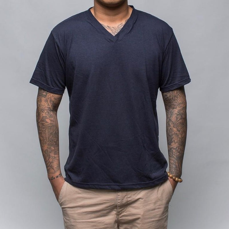 Earth V-Neck T-Shirt, Navy - Hamilton Perkins Collection