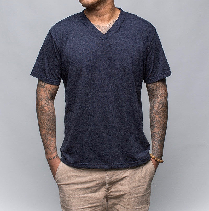 Earth V-Neck T-Shirt, Navy - Hamilton Perkins Collection