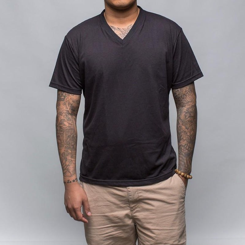 Earth V-Neck T-Shirt, Black - Hamilton Perkins Collection