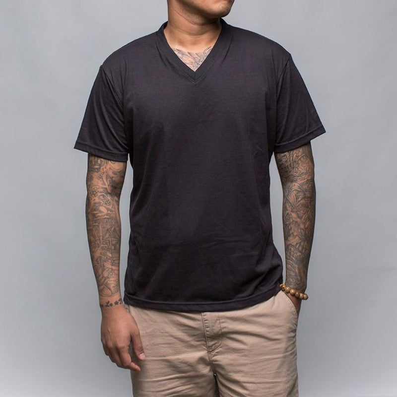 Earth V-Neck T-Shirt, Black - Hamilton Perkins Collection
