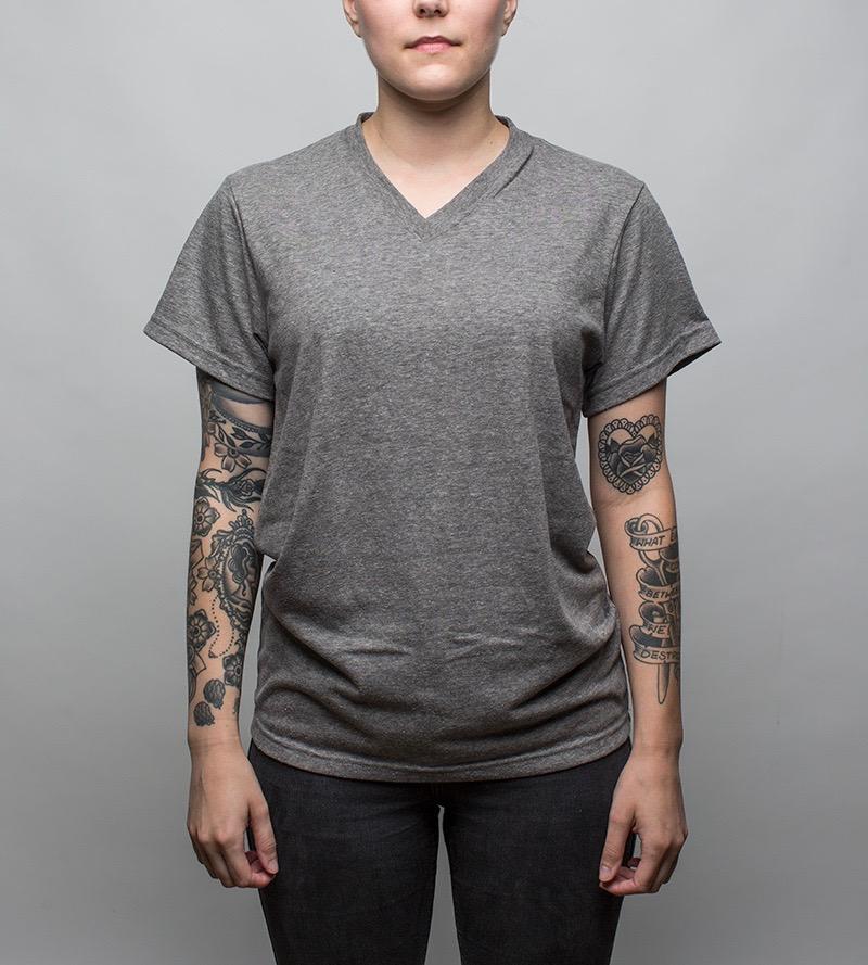 Earth V-Neck T-Shirt, Gray - Hamilton Perkins Collection