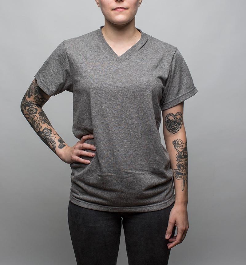 Earth V-Neck T-Shirt, Gray - Hamilton Perkins Collection