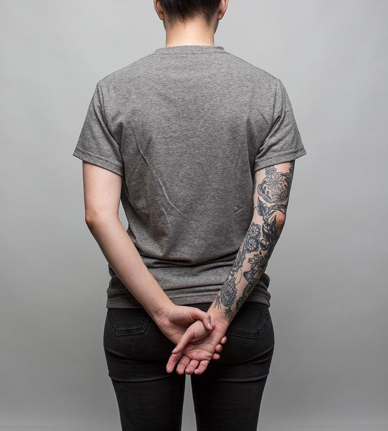 Earth V-Neck T-Shirt, Gray - Hamilton Perkins Collection