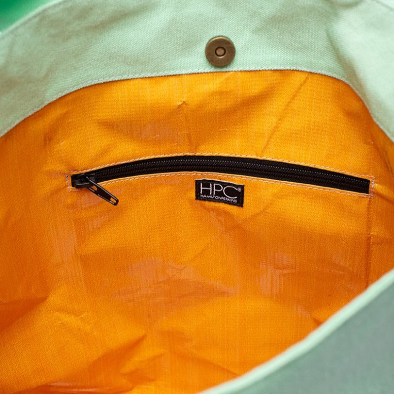 Seafoam Green - Recycled Plastic Water PET Bottles - Recycled - Hobo - Hamilton Perkins Collection - Earth Bag Hobo - Inside - Sustainability